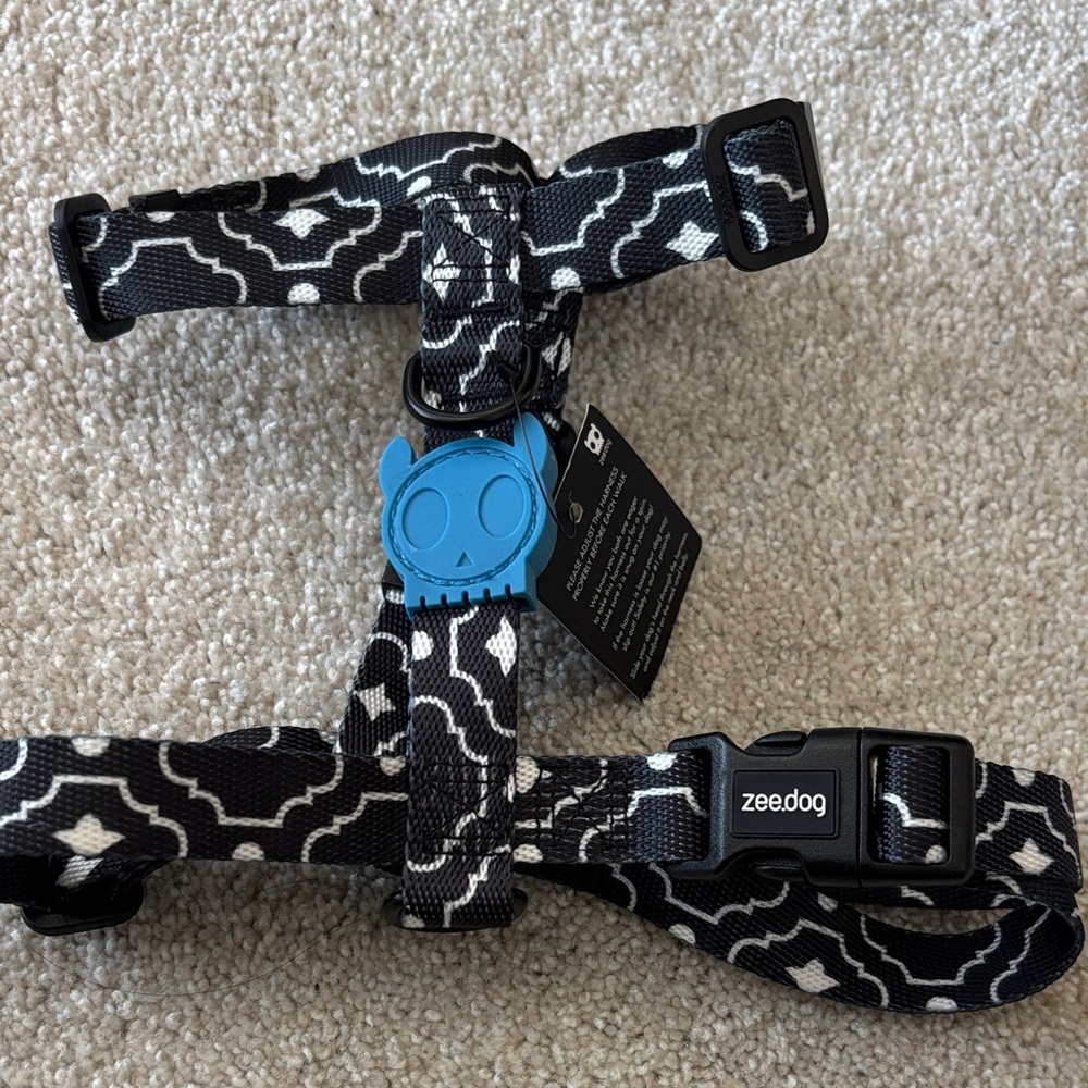 Black and White Dog Harness